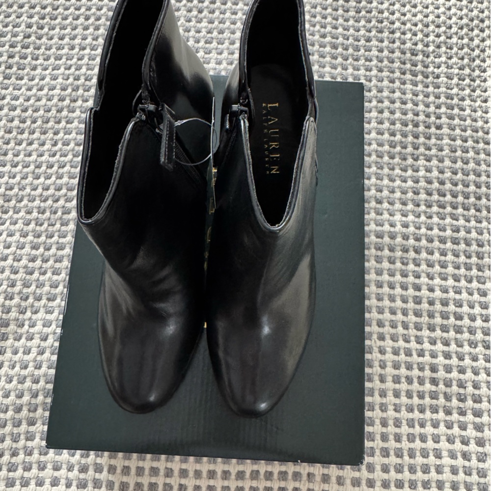 Ralph Lauren leather heeled ankle boots NWT NIB